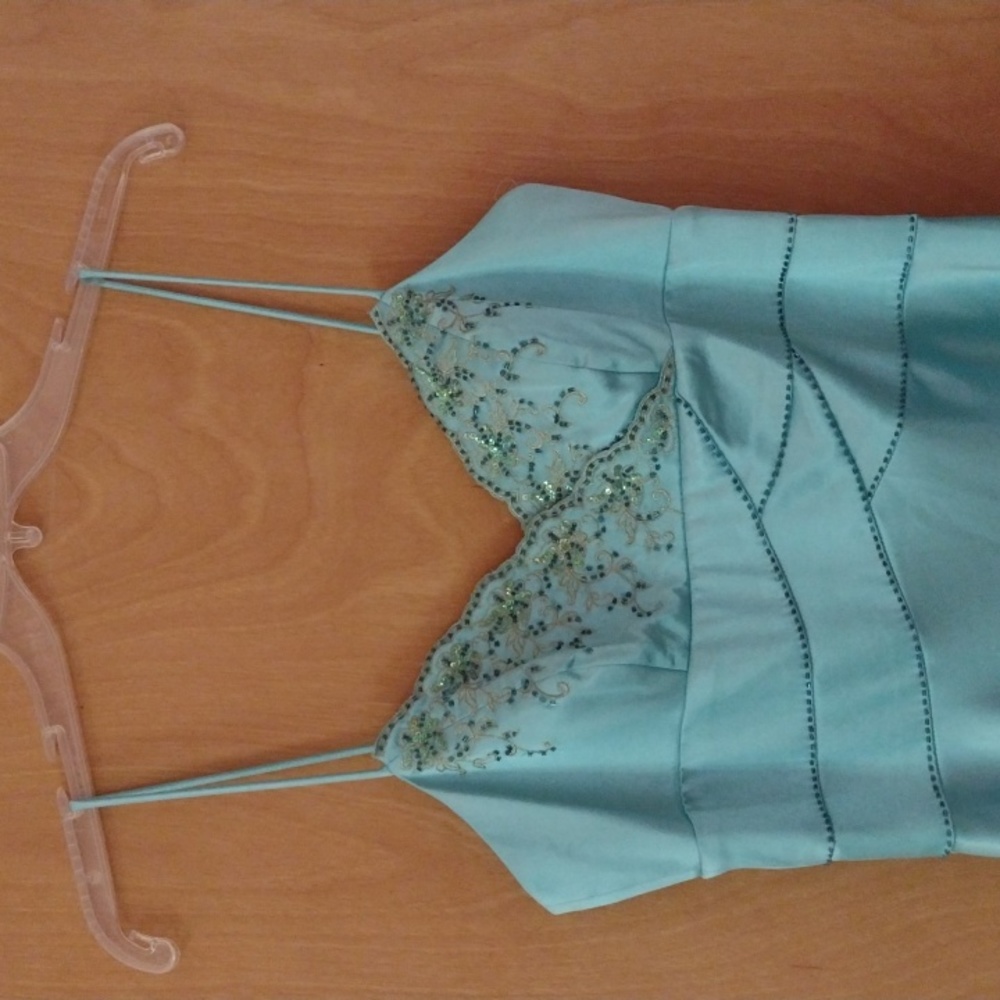 Oleg Cassini Aqua Blue gown, Size 4